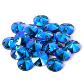 Indicolite Shimmer Rivoli Shape High Quality Glass Sew-on Rhinestones WholesaleRhinestone